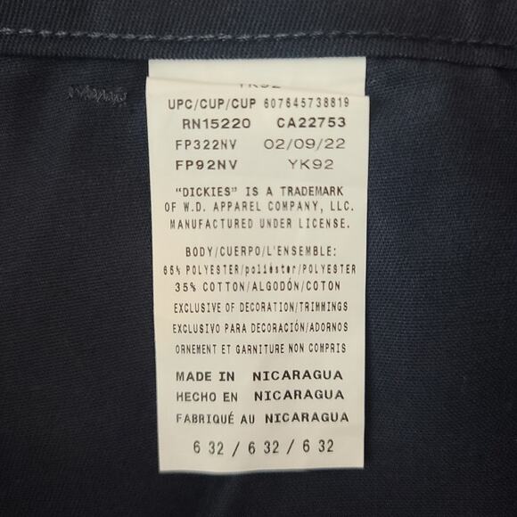 NWT Dickies navy blue FP92 Industrial flat front work pants - 8 / 32 - Picture 4 of 6